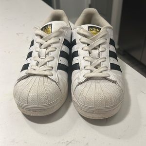 Adidas SuperStar, white, and black